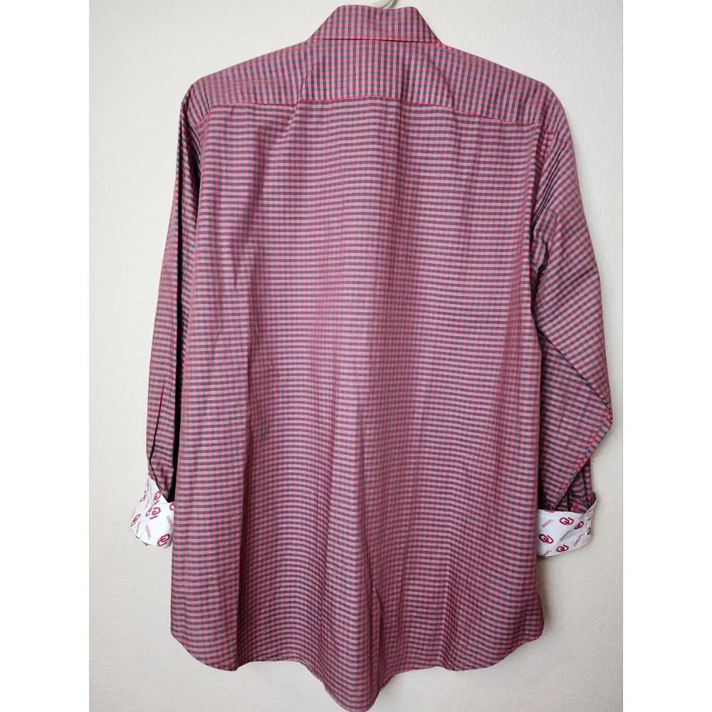 Thomas Dean Collegiate Oklahoma Sooners Long Sleeve Button Flip Cuff XXL 2XL EUC